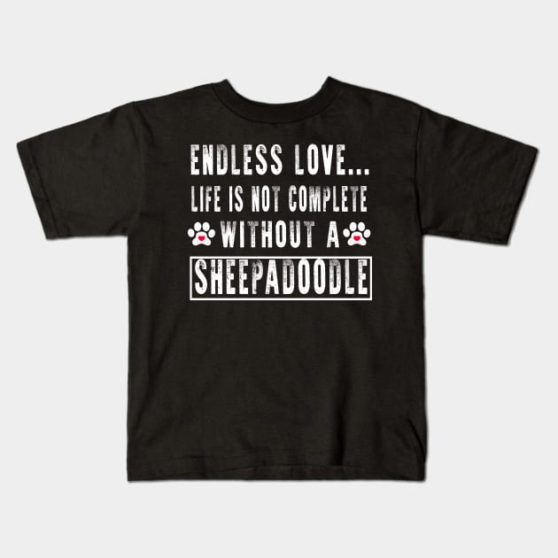 Sheepadoodle Kids T-Shirt by raeex